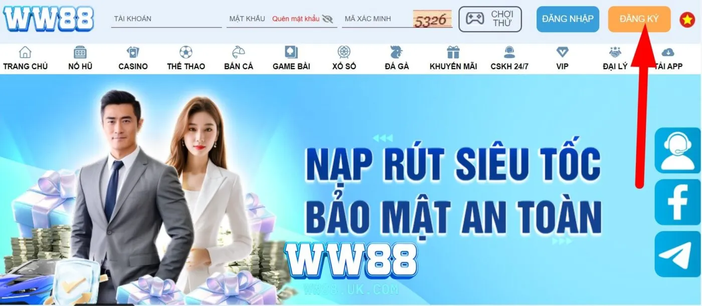 Các bước thực hiện việc đăng ký tài khoản WW88 