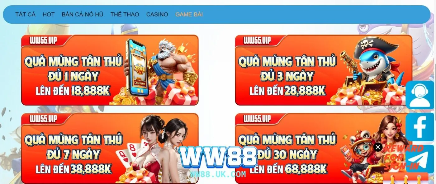 Game bài WW88 có gì hấp dẫn?