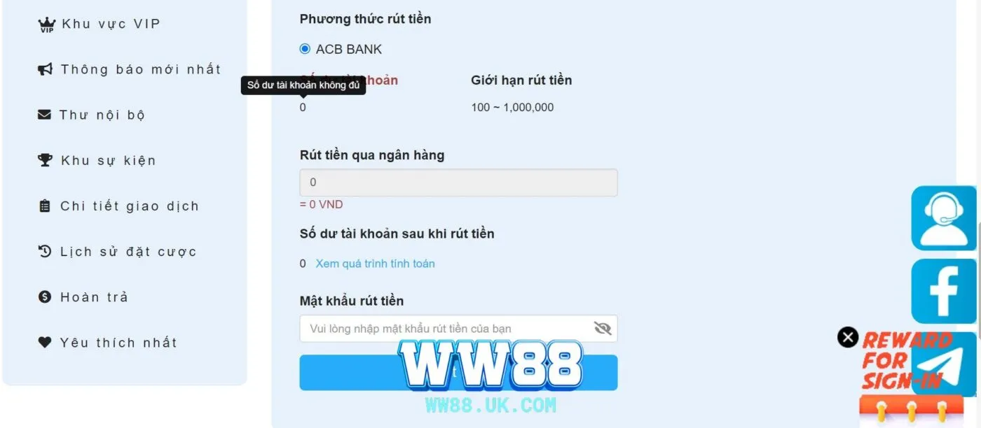 Các bước cần thực hiện để rút tiền WW88 